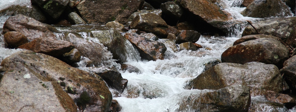 Waterfall over rocks